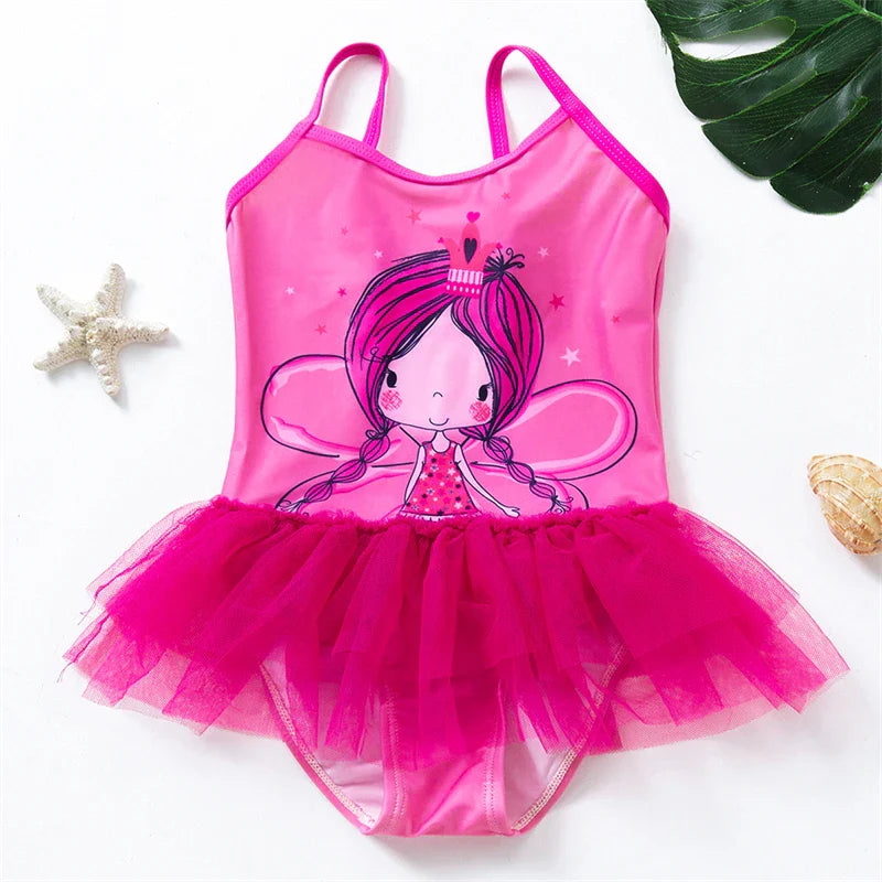 Costume da Bagno per Ragazze con Design di Sirene e Unicorni – Perfetto per Bambini di 4-8 Anni
