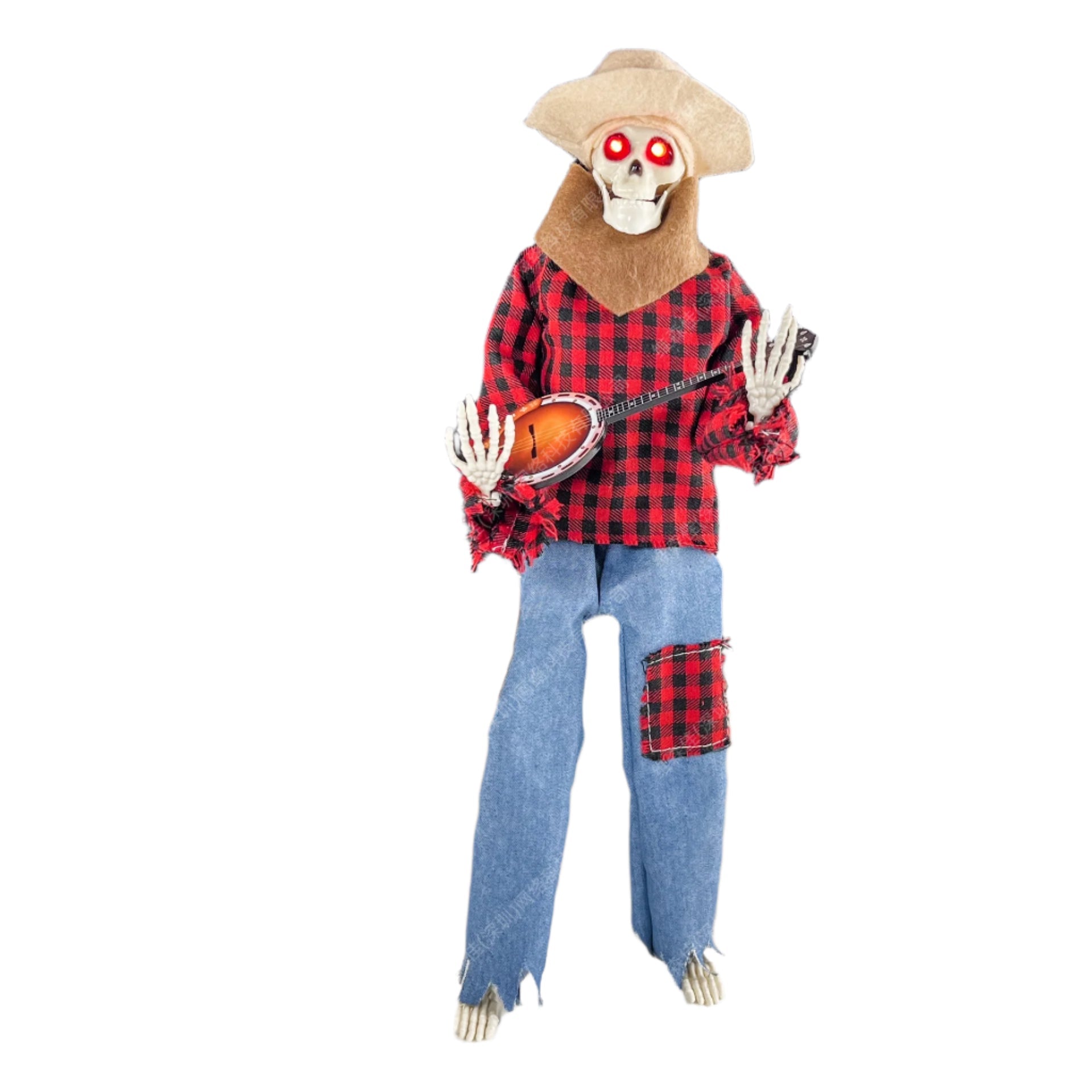 Scheletro di Halloween con Banjo – Decorazione Illuminata con Suono