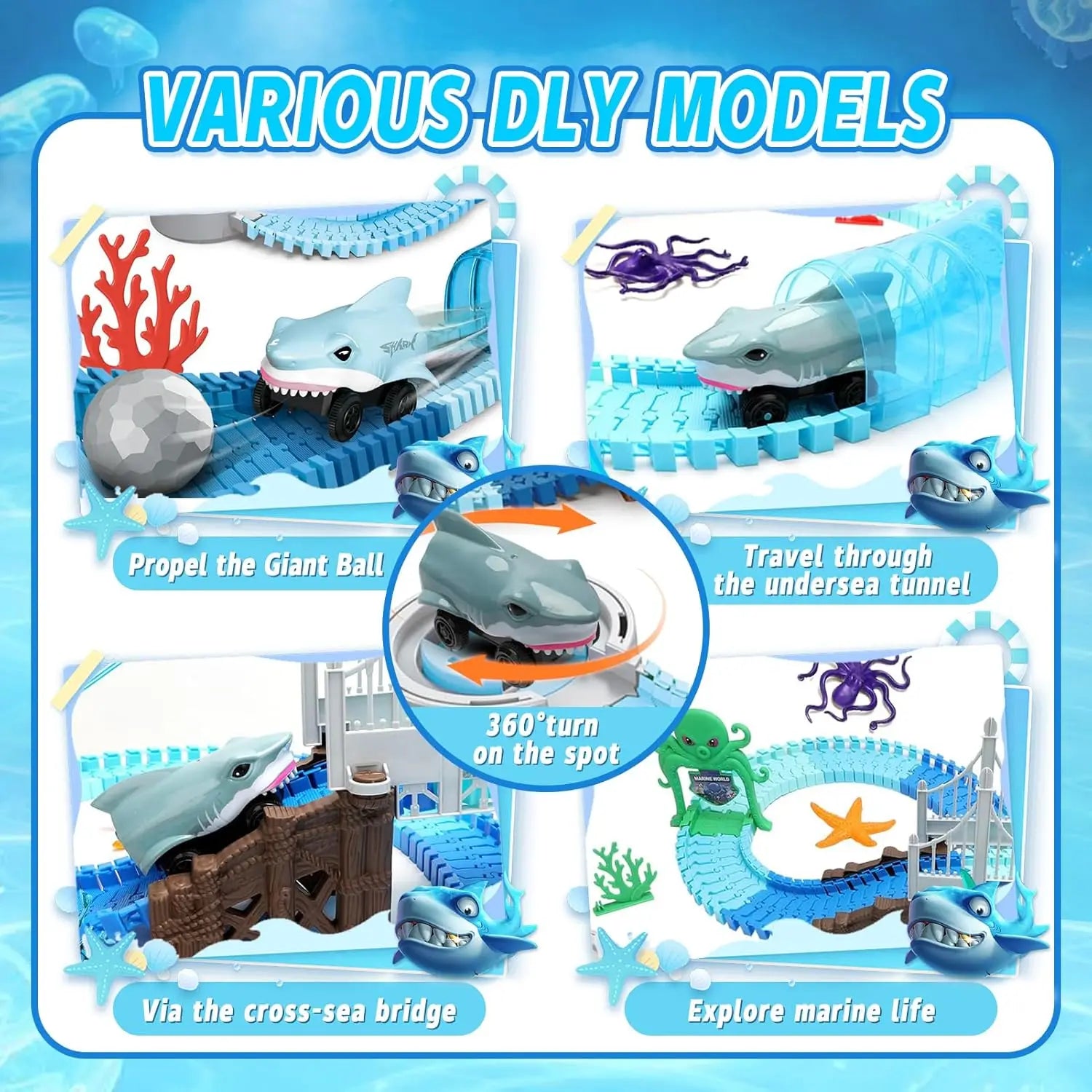 Set di Puzzle Elettrico con Treno Squalo – Giocattolo Creativo per Bambini