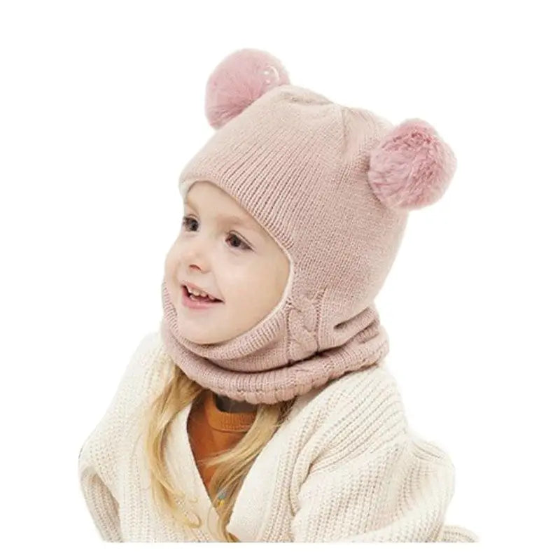 Cappello In Maglia Teddy per Bambini – Calda Protezione con Orecchie Giocose