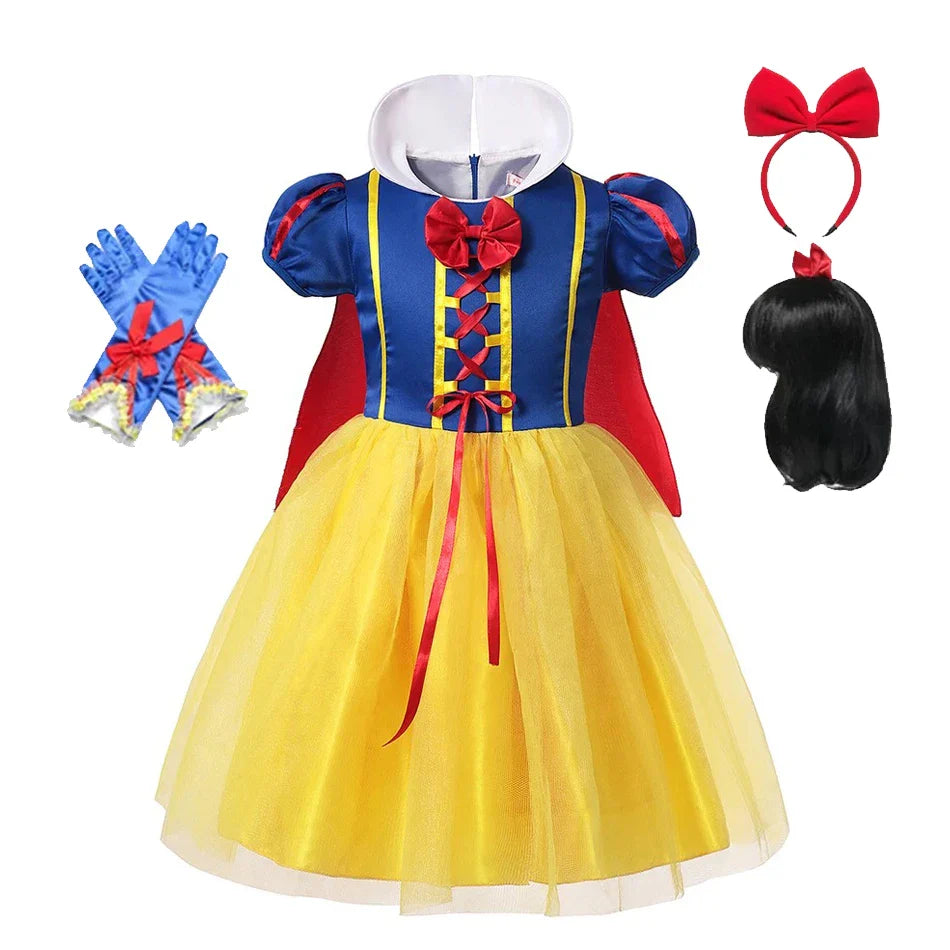 Abito da Principessa Biancaneve – Con Mantello, Tiara e Accessori Magici