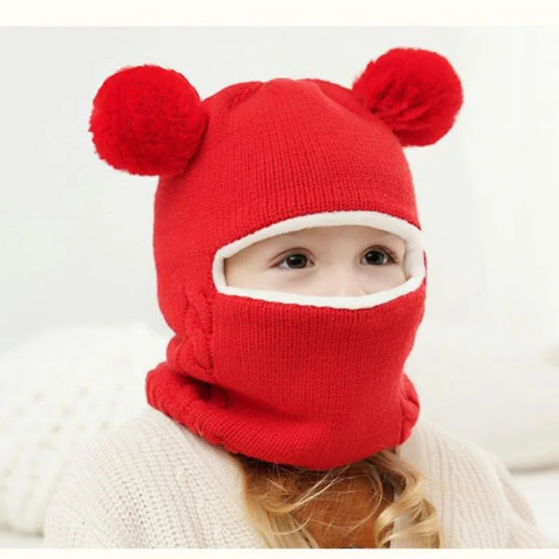 Cappello In Maglia Teddy per Bambini – Calda Protezione con Orecchie Giocose
