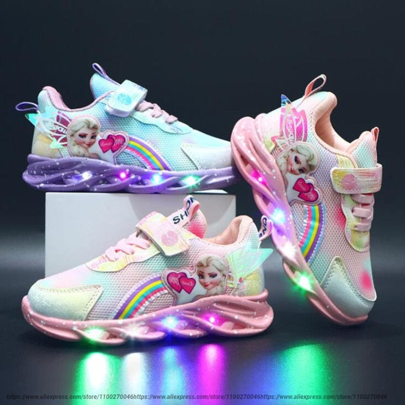 Sneakers Glitter Arcobaleno - Scarpe LED per Bambini Avventurosi