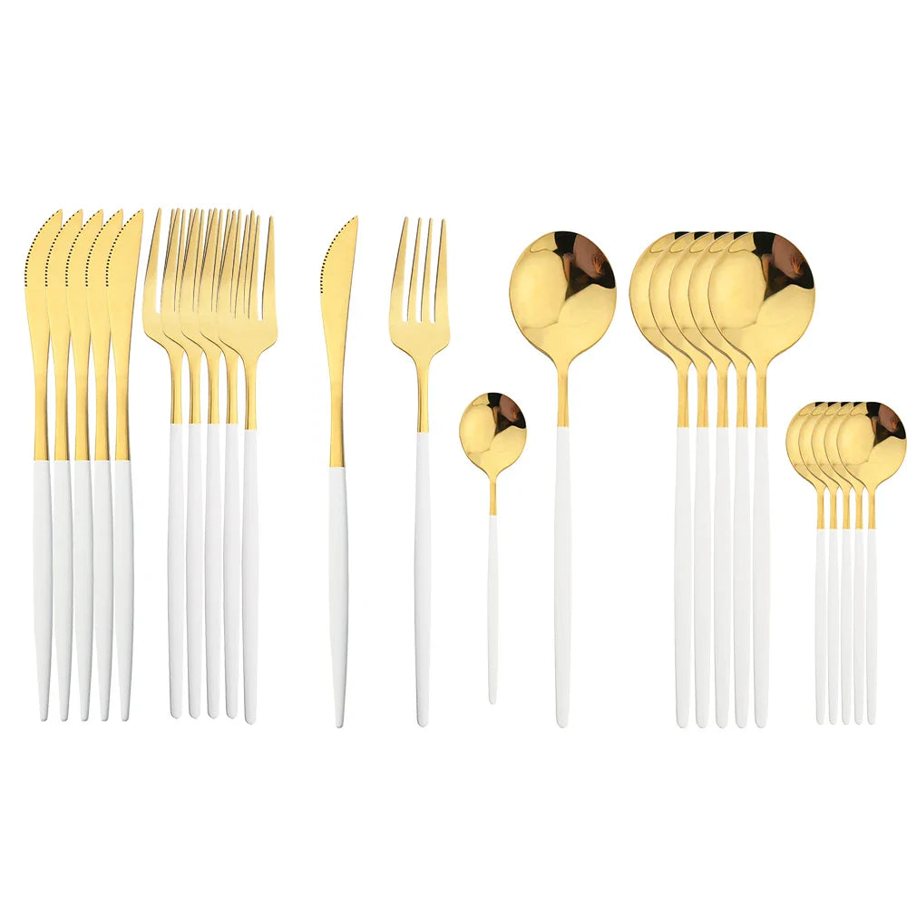 Set di Posate di Lusso Oro - Per una Tavola Elegante