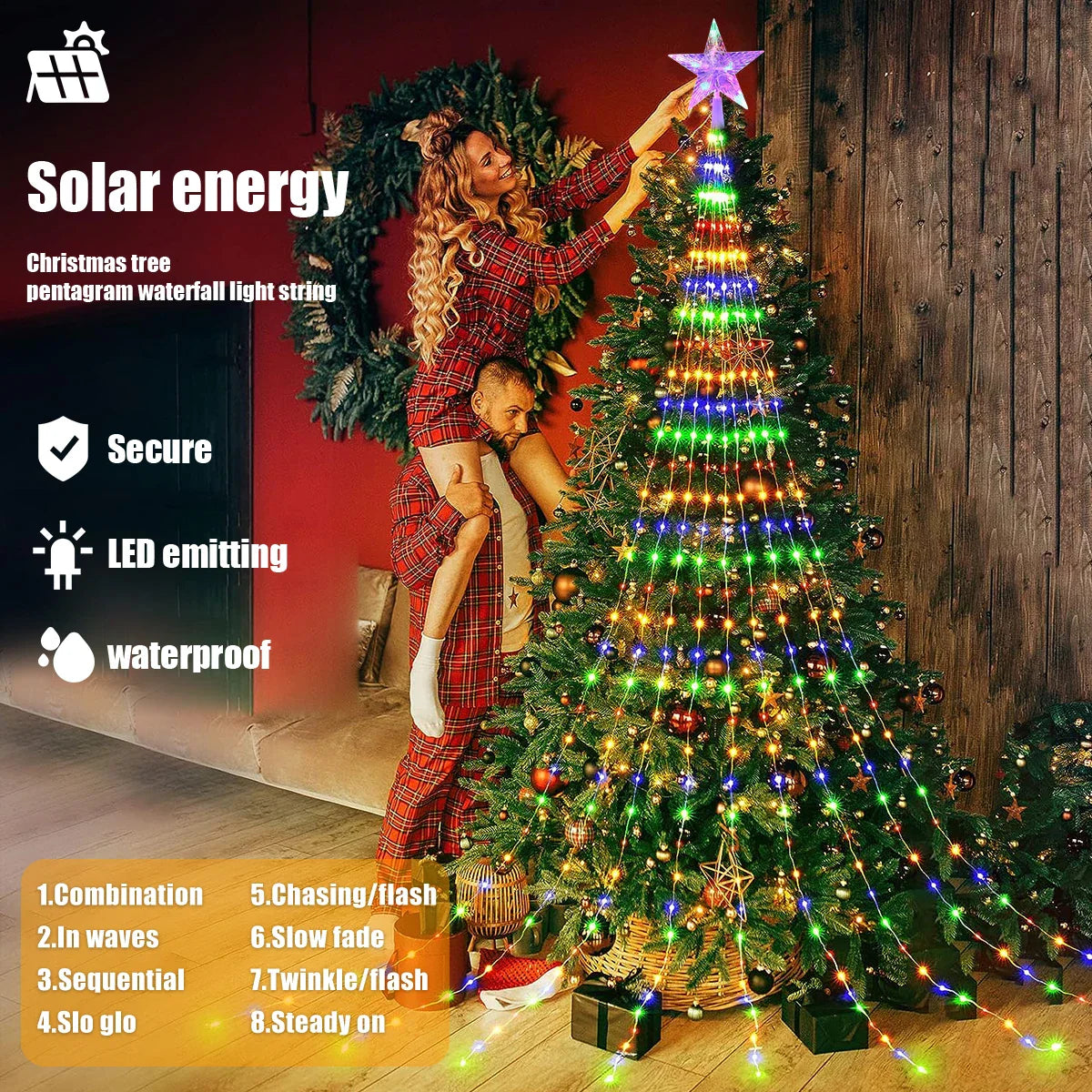 Luci di Natale a Energia Solare - Decorazione scintillante per un'esperienza natalizia magica