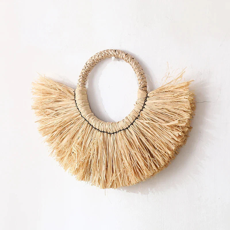 Decorazione da parete Boho Raffia – Autentica e Atmosferica