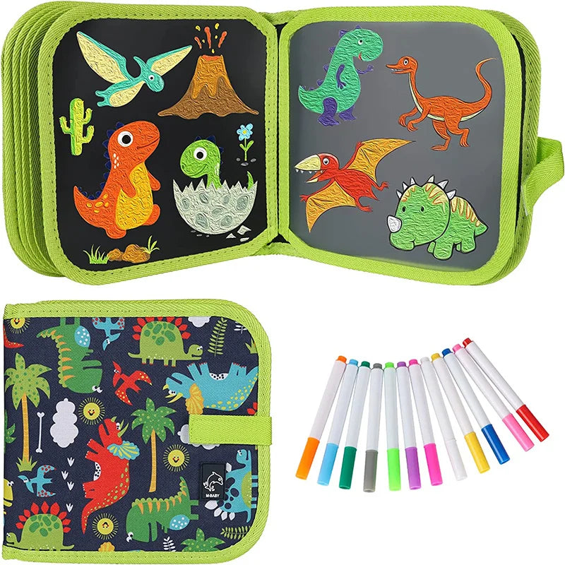 Libro da Disegnare Dino – Divertimento di Disegno Riutilizzabile per Bambini