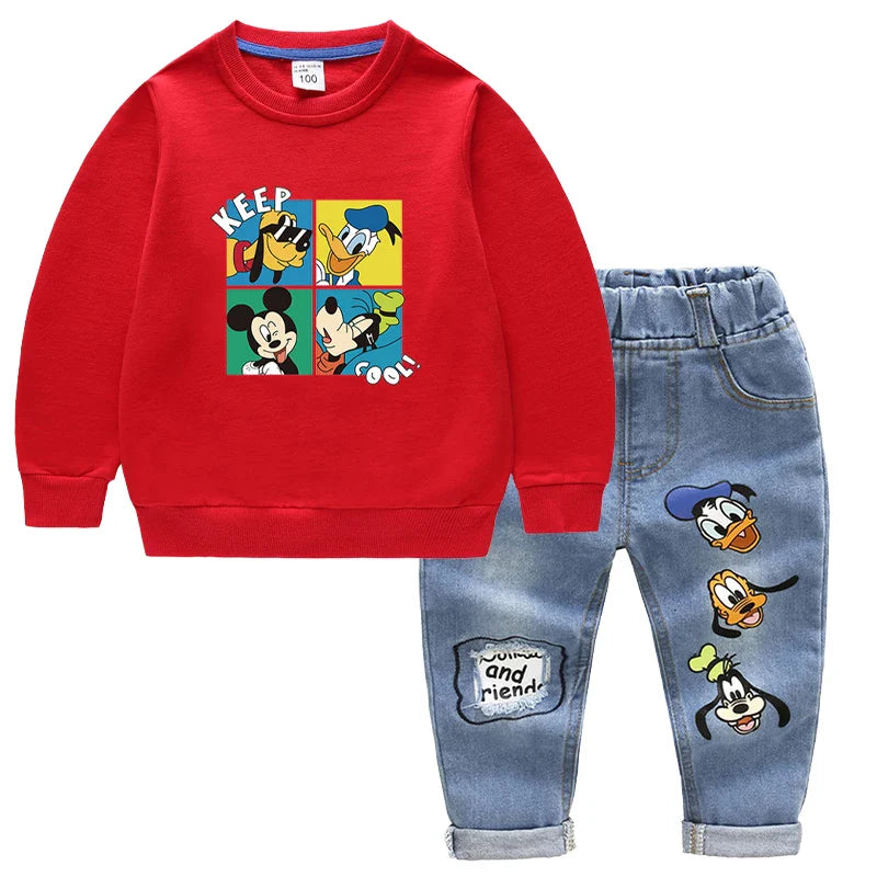 Set di Abbigliamento per Bambini – T-shirt con Stampa di Topolino e Jeans
