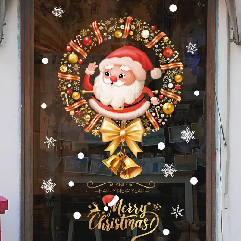 Decorazione per Finestra Natalizia - Decorazione Festiva con Babbo Natale e Animali per un Natale Suggestivo