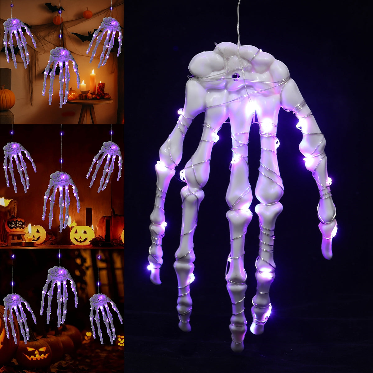 Mano Scheletrica Luminescente – Decorazione Inquietante per Halloween con LED