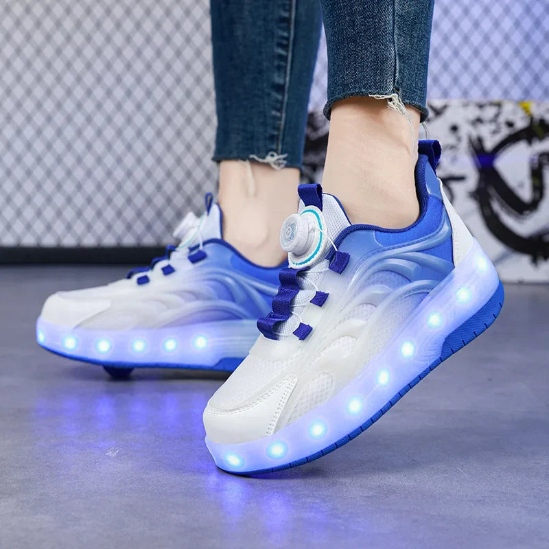Scarpe da Roller Skate LED per Bambini – Sneakers Illumitate per Ragazzi e Ragazze con Ruote Ricaricabili USB