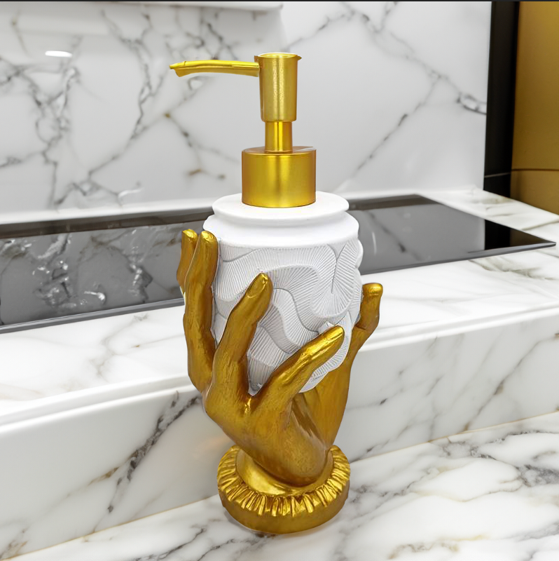 Dispenser di Sapone Mano Dorata - Lusso Elegante per il tuo Interno