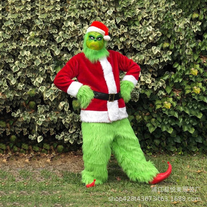 Costume di Natale Grinch - Completo di Accessori per un Aspetto Festivo