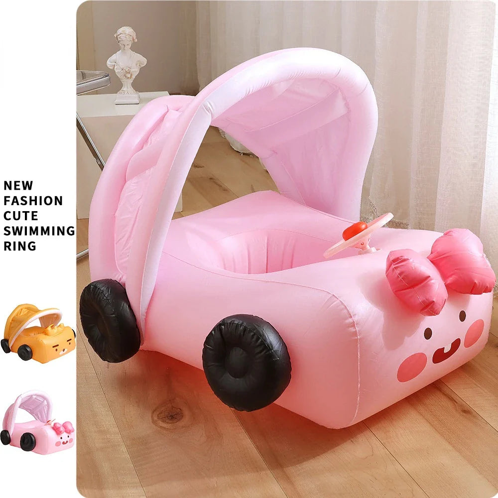 Sedia da Spiaggia Gonfiabile per Bambini con Ombrellone e Timone – Perfetta per l'Estate e il Divertimento in Spiaggia