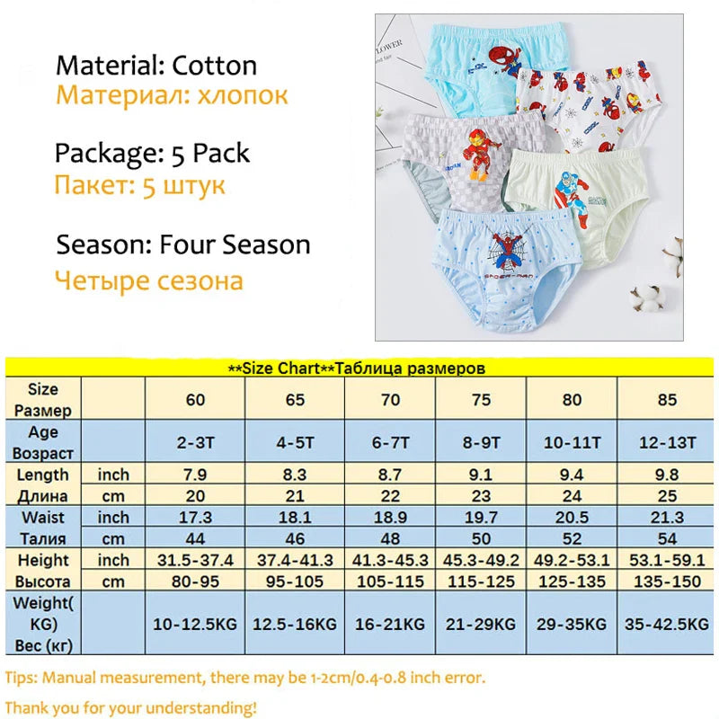 Set di Mutande Spider-Man per Ragazzi – 5 Pezzi con Divertenti Design da Supereroi