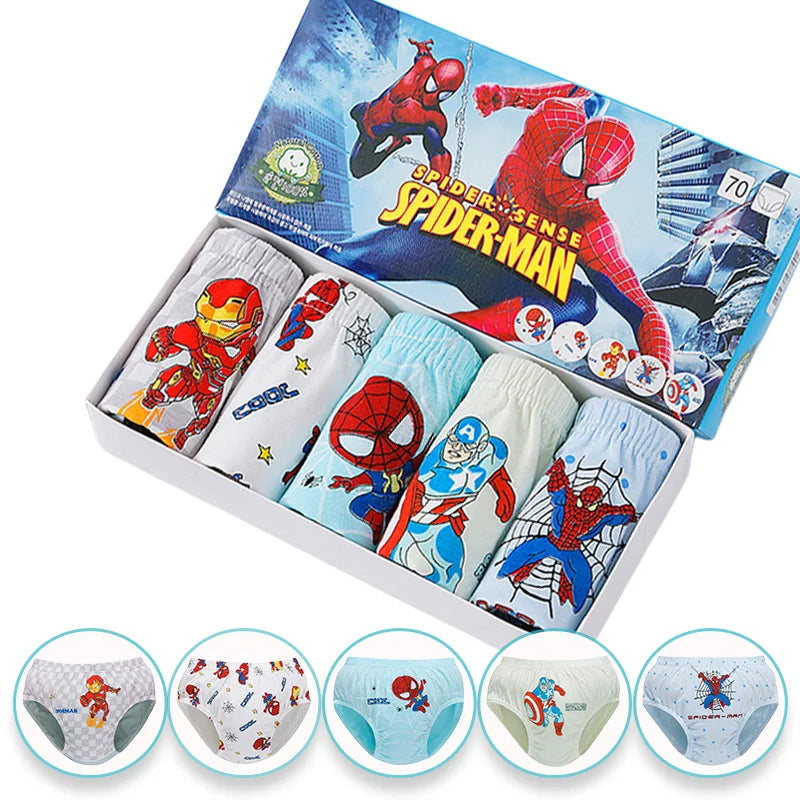 Set di Mutande Spider-Man per Ragazzi – 5 Pezzi con Divertenti Design da Supereroi