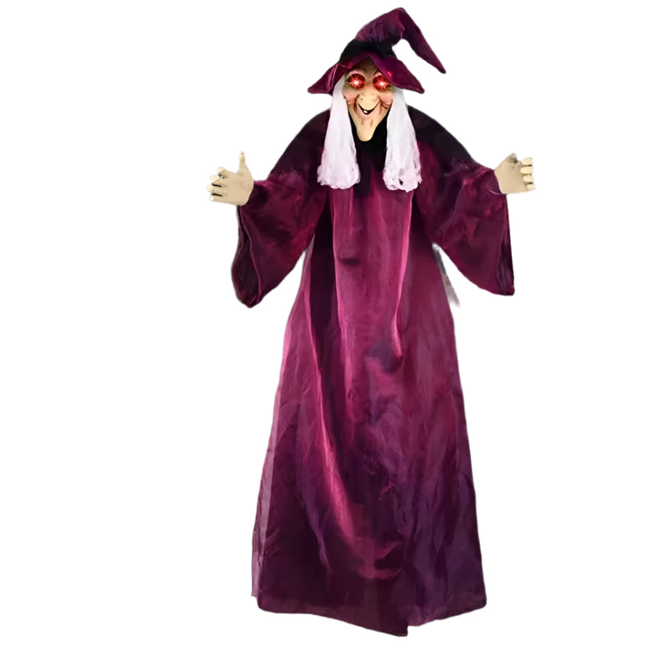Strega Appesa – Decorazione di Halloween Spaventosa con Luce e Suono