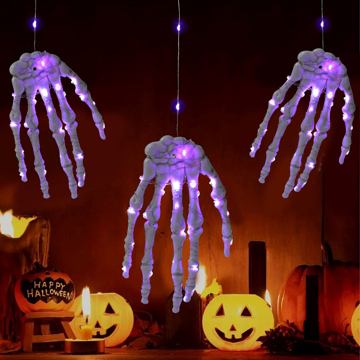 Mano Scheletrica Luminescente – Decorazione Inquietante per Halloween con LED