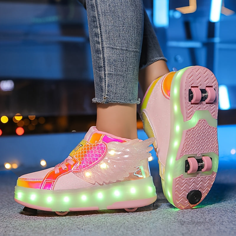 Scarpe da Pattinaggio Luminescenti con Ali – Ricaricabili via USB per Ragazze e Adolescenti