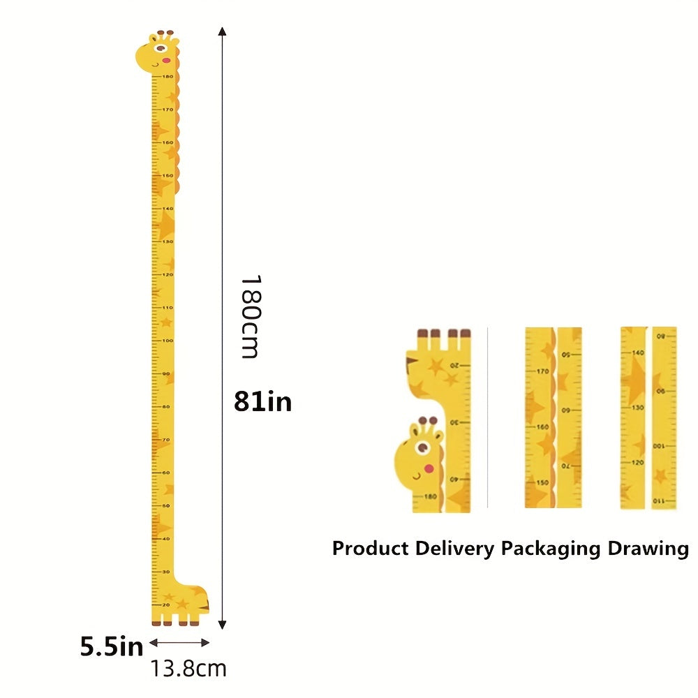 Adorabile Giraffa Crescita Misuratore per Bambini - Facile da Attaccare e Con Coda Colorata