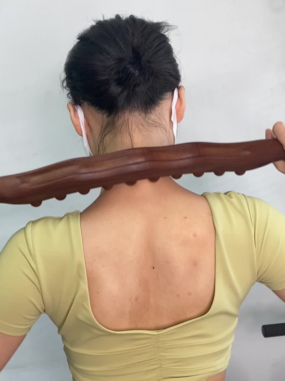 Bastone da Massaggio in Legno con 31 Perline – Rilassamento Muscolare Profondo