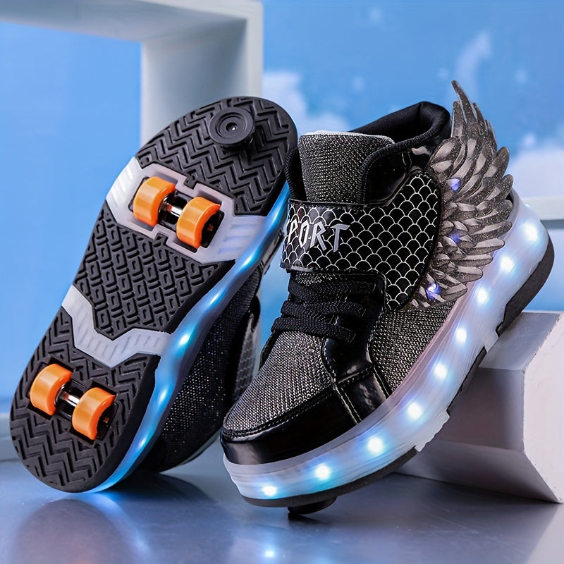 Scarpe da Pattinaggio Luminescenti con Ali – Ricaricabili via USB per Ragazze e Adolescenti