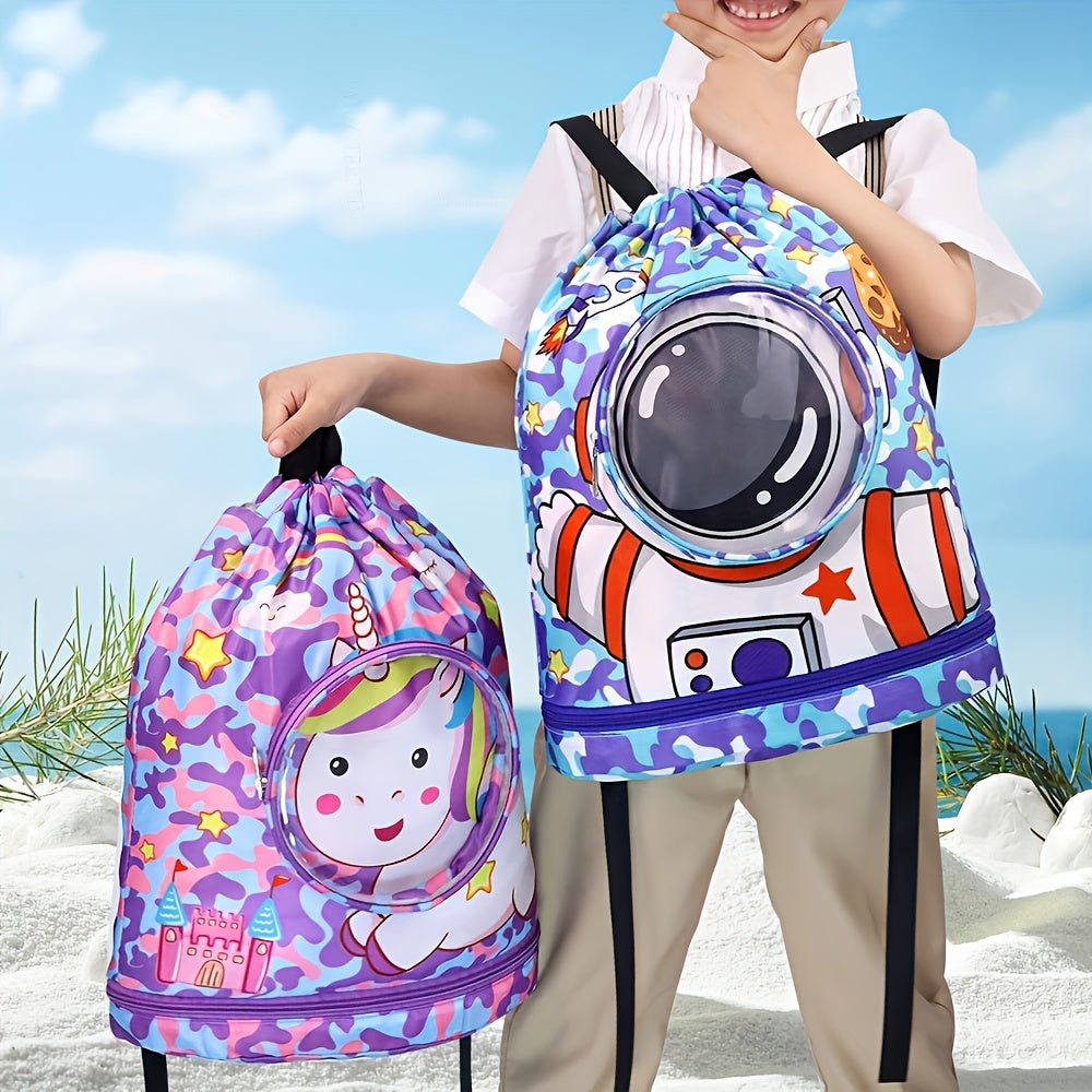 Borsa da Nuoto Cartoon con Separazione Asciutto/Bagnato – Borsa Elegante e Portatile per Bambini e Adulti