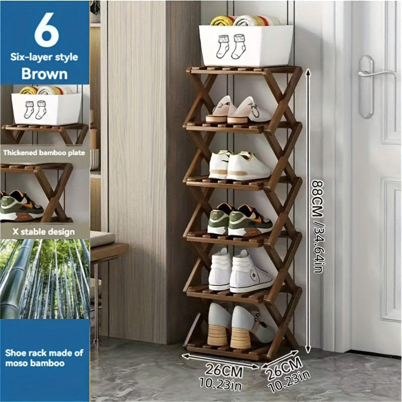 Scarpiera Funzionale in Bambù – Compatta e Flessibile per Piccole Stanze