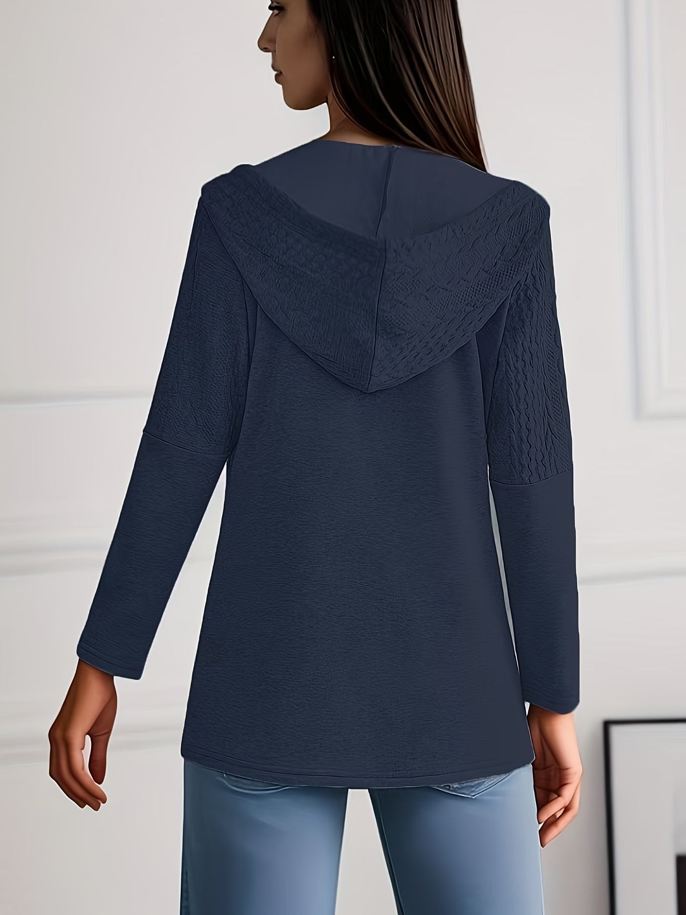 Giacca Hoodie In Maglia Luna - Elegante e Confortevole per Donne in Autunno e Inverno