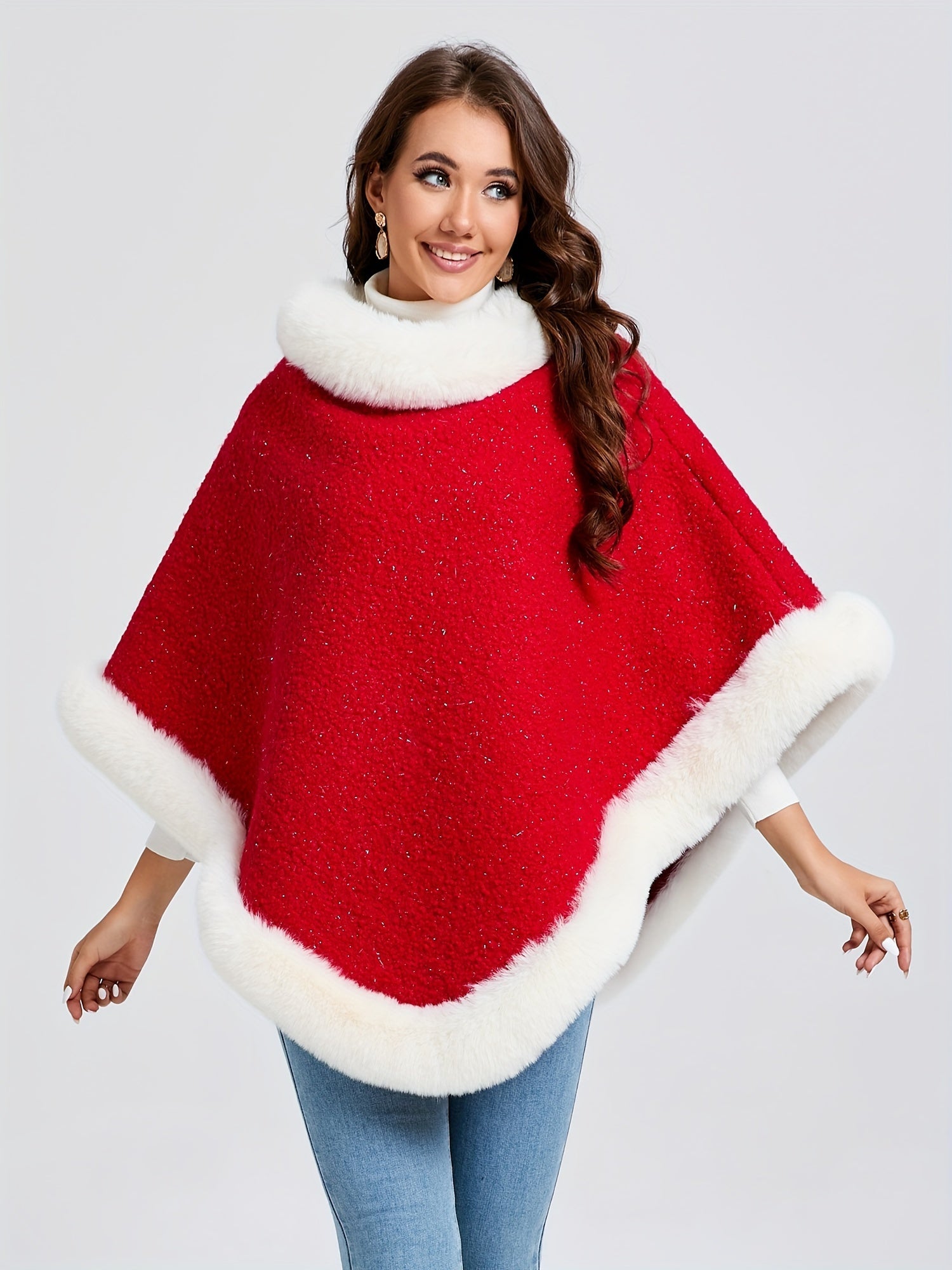 Liselotte Fluffy Poncho - Calore e Comfort per le Giornate Fredde