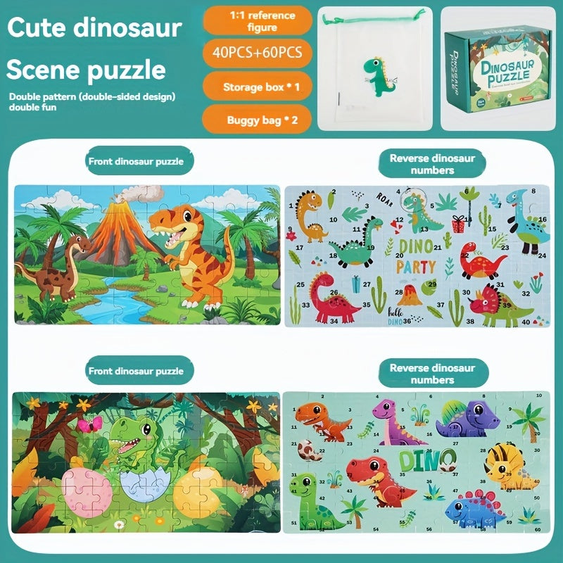 Puzzle Educativo dei Dinosauri - Per Apprendimento Creativo e Divertimento