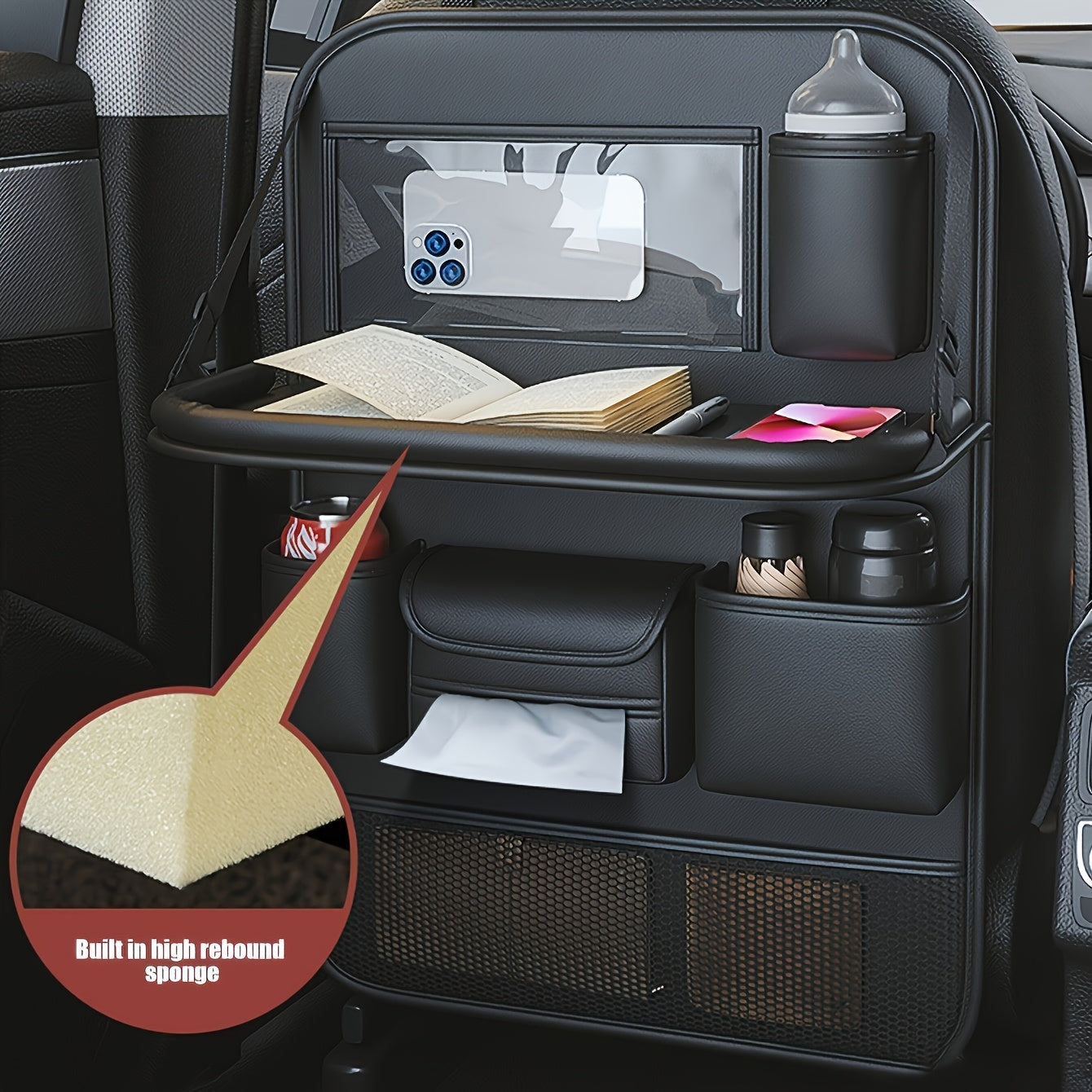 Organizzatore per schienale auto in PU pelle – Elegante e funzionale