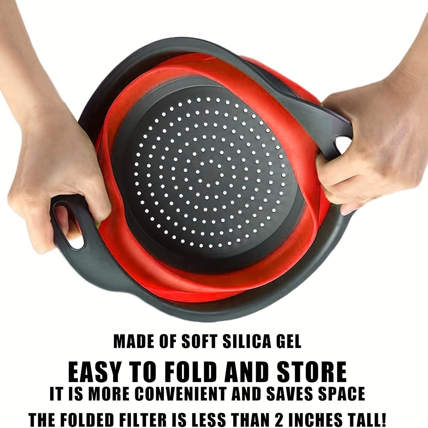 Set di Colino in Silicone Pieghevole – Perfetto per Pasta, Verdure e Frutta