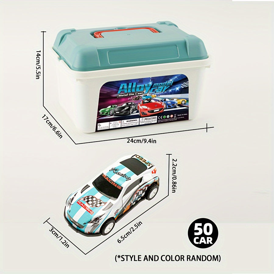 Set di Auto Giocattolo Dinamiche con 50 Auto e Contenitore – Regalo Perfetto per Bambini