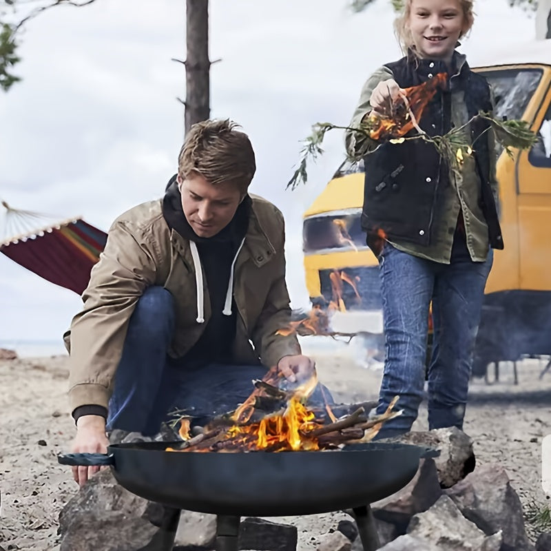 Piatto di Fuoco in Ghisa – Ideale per Barbecue, Campeggio e Illuminazione da Giardino
