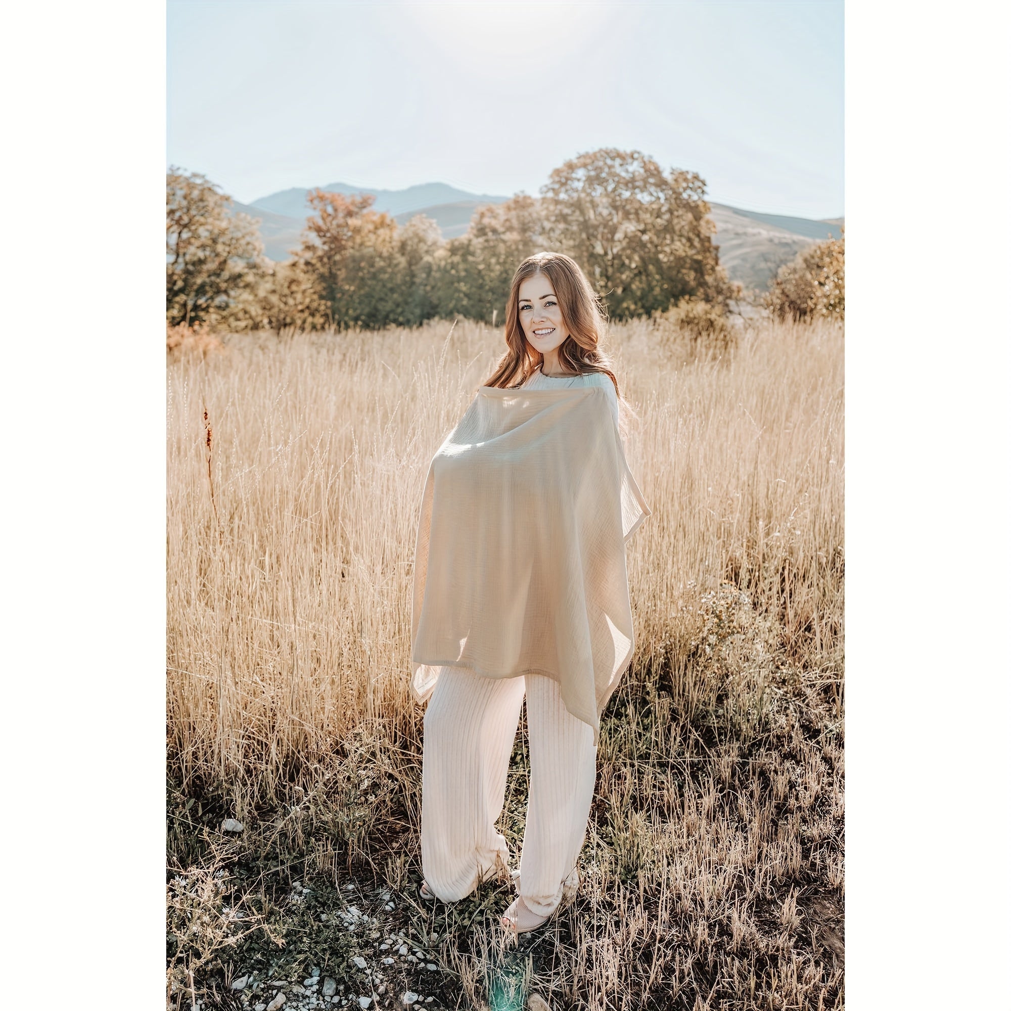 Coperta per Allattamento con Cerchi Duri - Grembiule Multifunzionale per Madri per Allattamento e Seggiolone