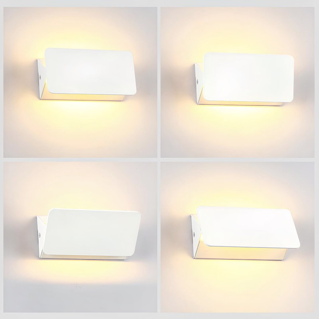 FlexiGlow Moderna Lampada da Parete Bianca – Flap Regolabile per una Perfetta Diffusione della Luce