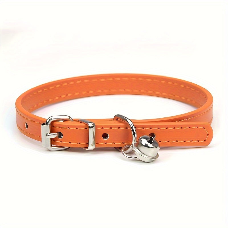 Collare Regolabile per Gatti con Campanella – Pelle Sintetica Durevole e Chiusura di Sicurezza per Gatti di Tutte le Taglie