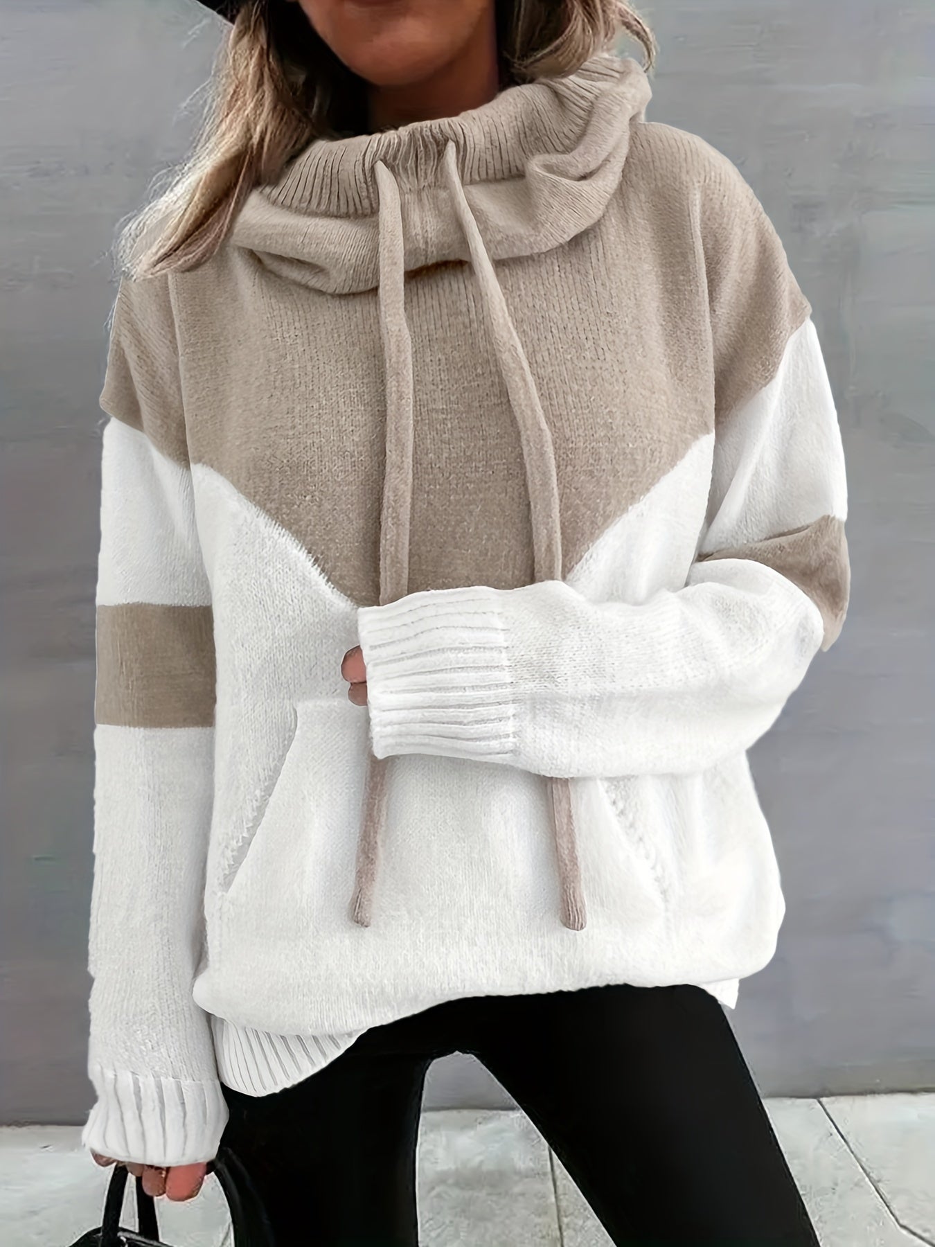 Ava Color Block Hoodie Maglione - Elegante e Confortevole per Donne