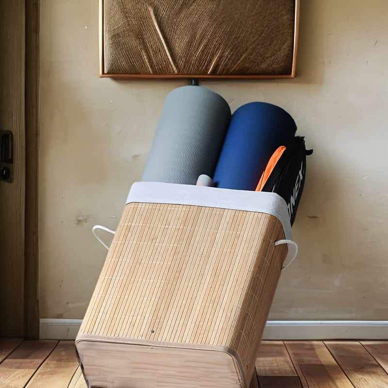 Cesto di Stoccaggio in Bambù Intrecciato - Sostenibile e Pratico per Ogni Stanza