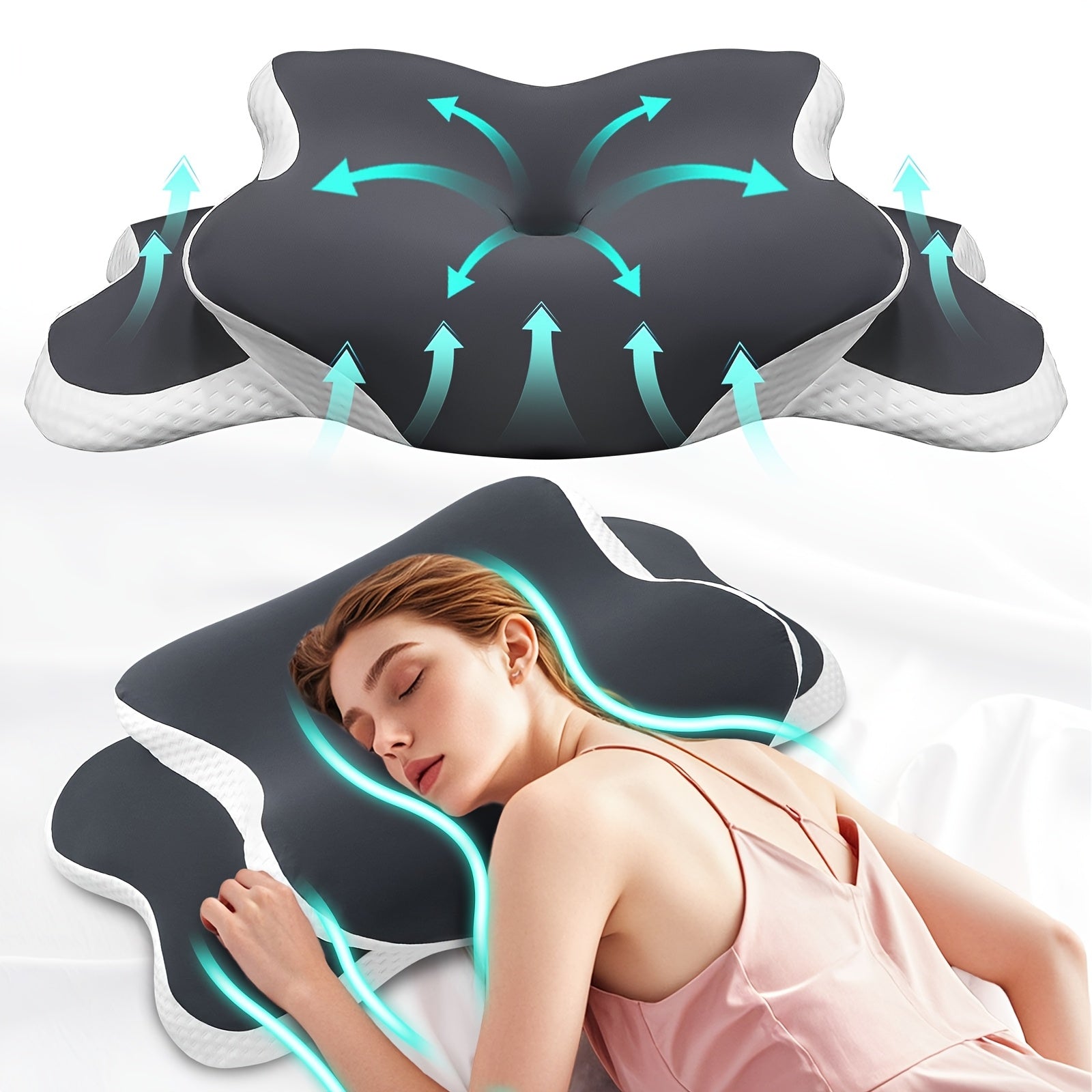 Cuscino Ergonomico in Memory Foam per il Collo – Per il Massimo Comfort e Supporto Durante la Notte