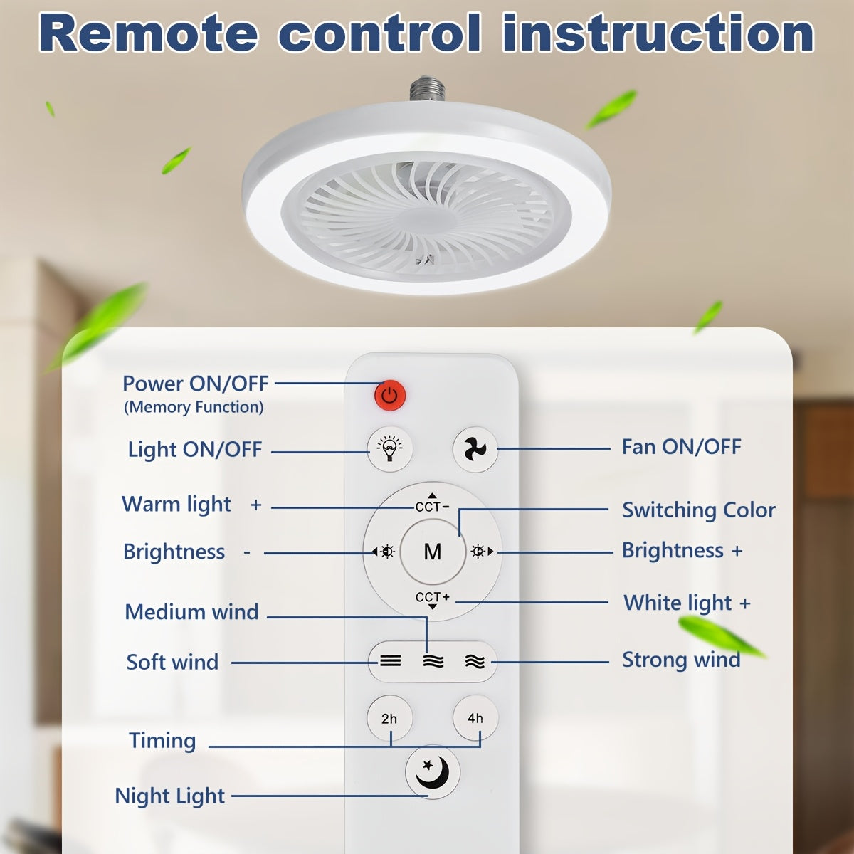 Lampada Ventilatore LED Smart – Dimmerabile e Silenziosa