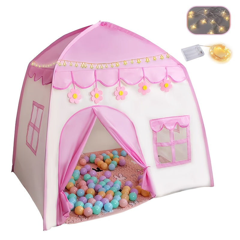 Tenda da Principessa per Bambini con Design di Fiori – Con Illuminazione a Stelle e Accessori per Giocattoli