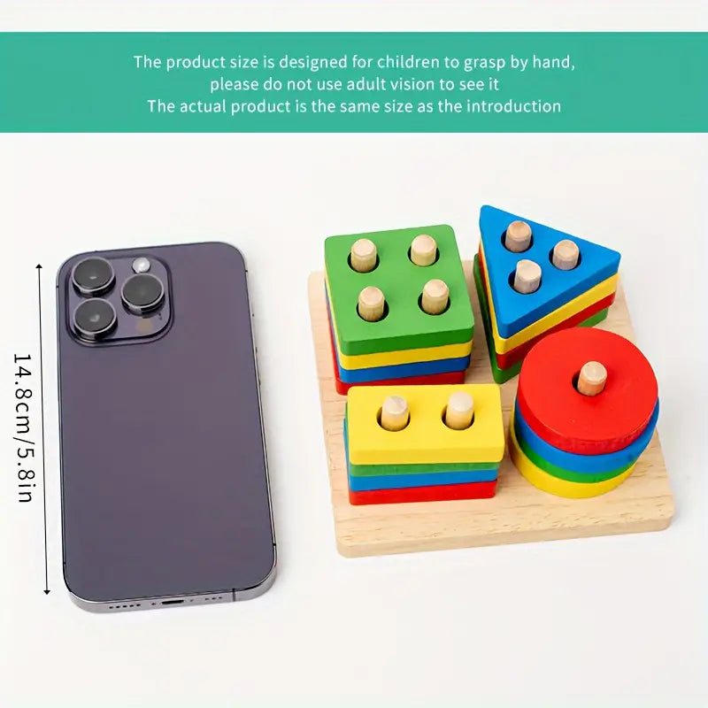 Set di Giocattoli in Legno Colorato - Giocattoli Educativi per Bambini