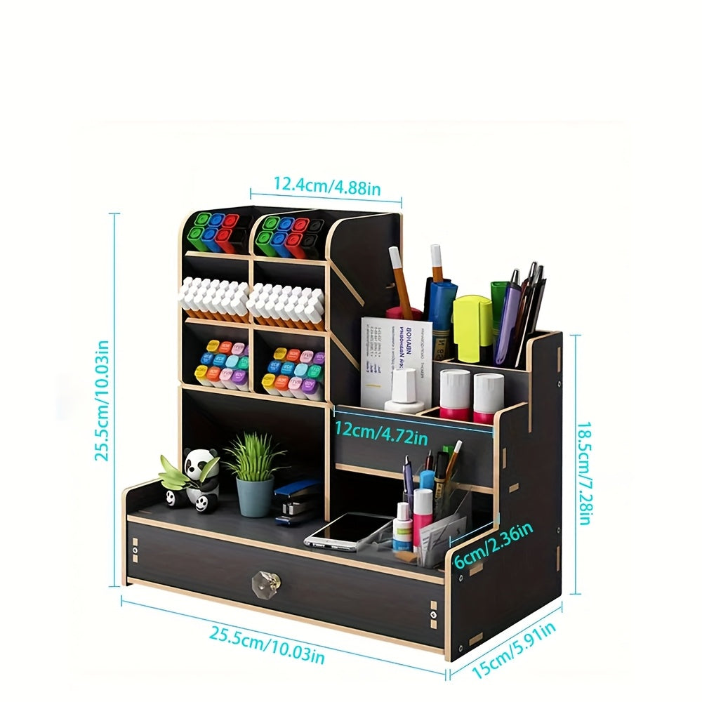 Scaffale da Scrivania in Bambù con Cassetto – Organizza il Tuo Posto di Lavoro in Modo Efficiente e Stile