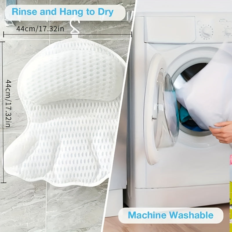 LuxieSpa 4D Luxe Cuscino da Bagno - Cuscino Traspirante con Supporto per Collo e Schiena per un Bagno Rilassante
