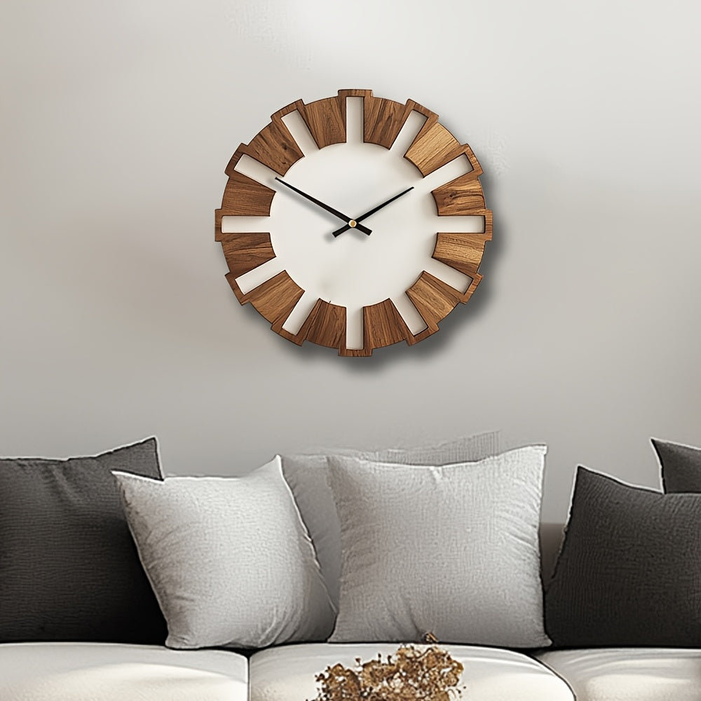 Orologio da Parete in Legno Rustico con Meccanismo Silenzioso – Design Senza Tempo per Soggiorno, Ufficio e Camera da Letto