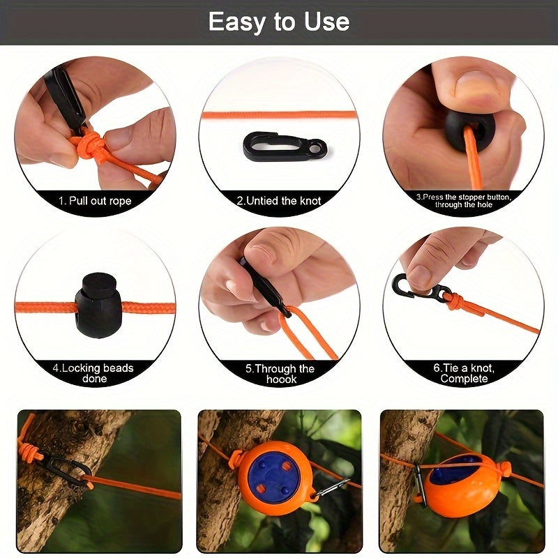 Lino da Stendere Portatile Regolabile – Lino da Campeggio di 8 Metri per Esterni e Viaggi