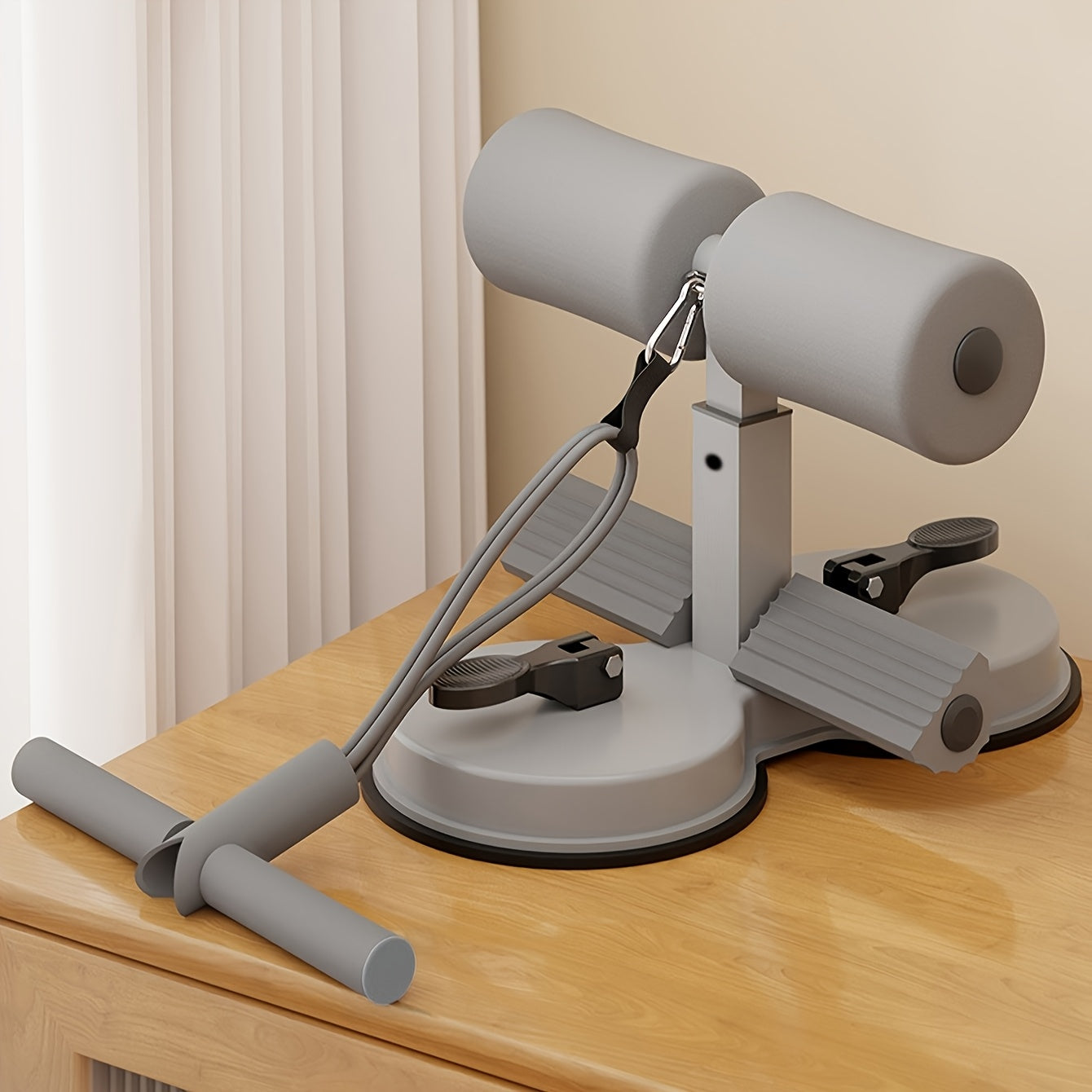 Assistente per Sit-Up Regolabile con Doppie Ventose – Ideale per Allenamento a Casa e Core Training
