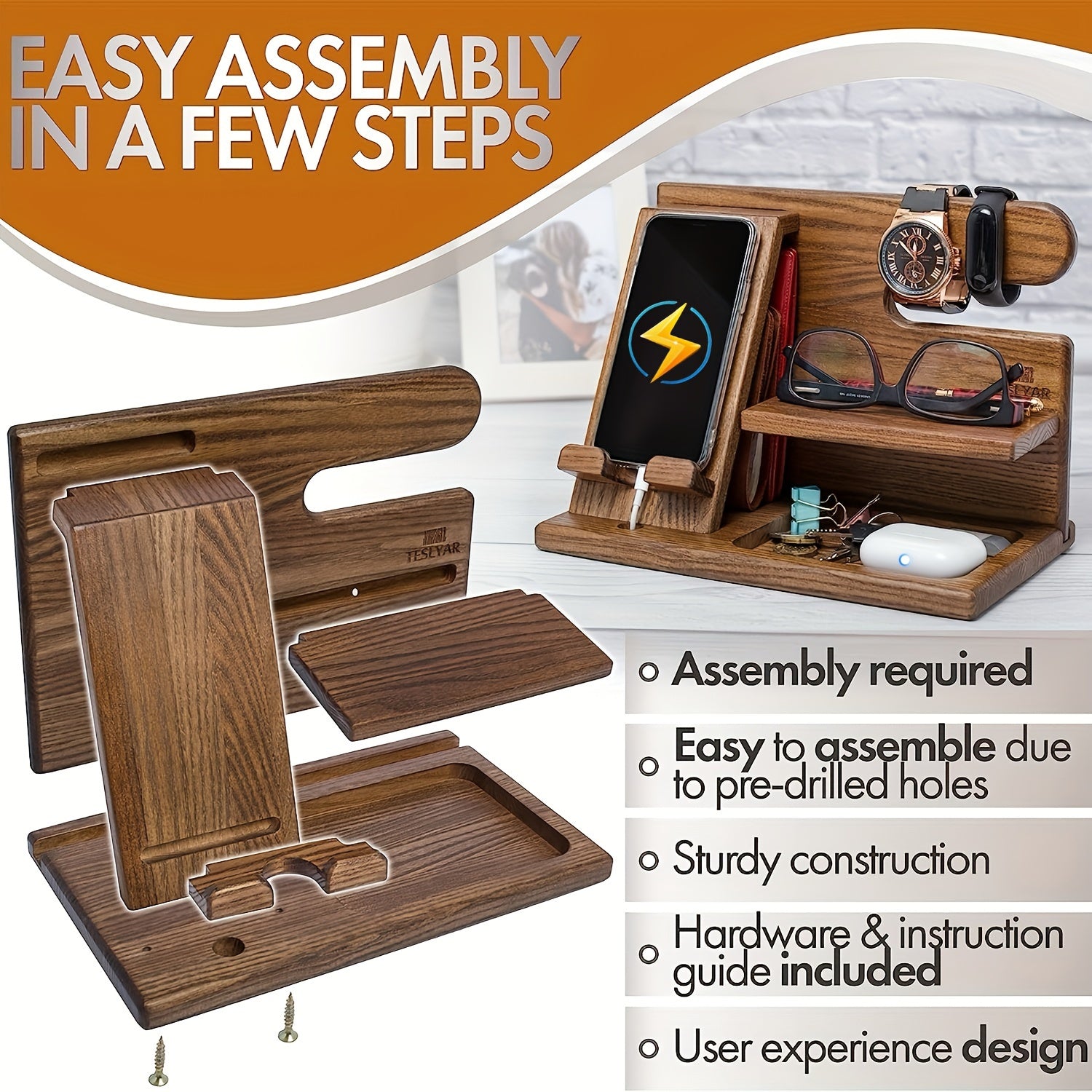 Supporto per la conservazione in legno elegante – Per uno spazio organizzato